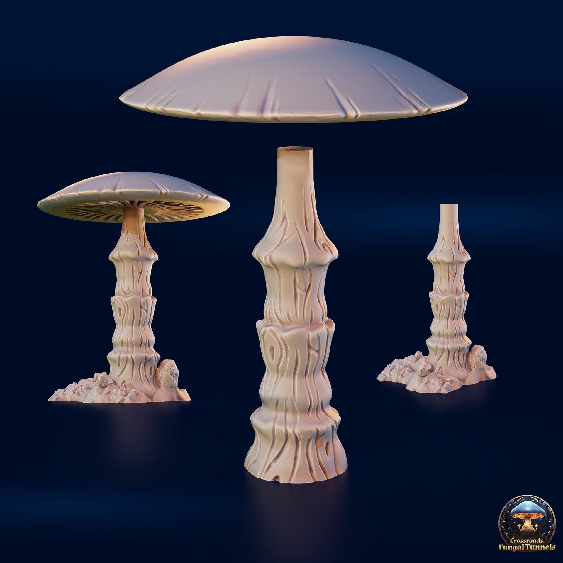 Giant Mushroom Cap - Fungal Tunnels by 3DHexes | Big Fungus Terrain for Roleplaying and Gaming | Shroom
