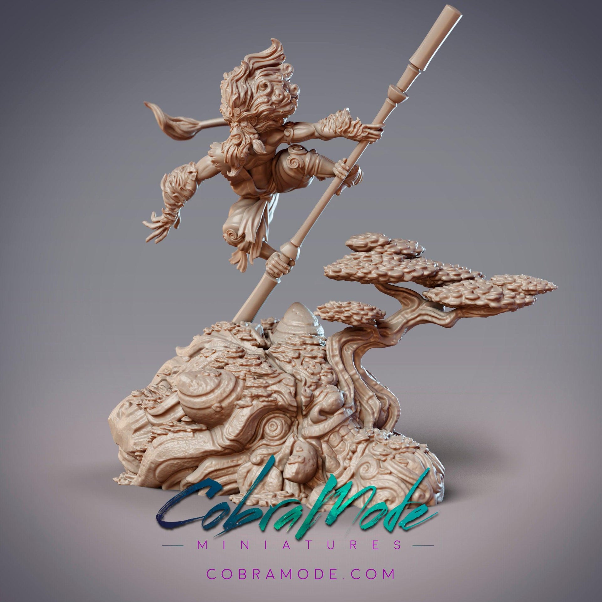 Sarugami Zuijin Saeno, Monkey King - CobraMode | Miniature | Wargaming | Roleplaying Games | 32mm | 54mm | Sun Wukong