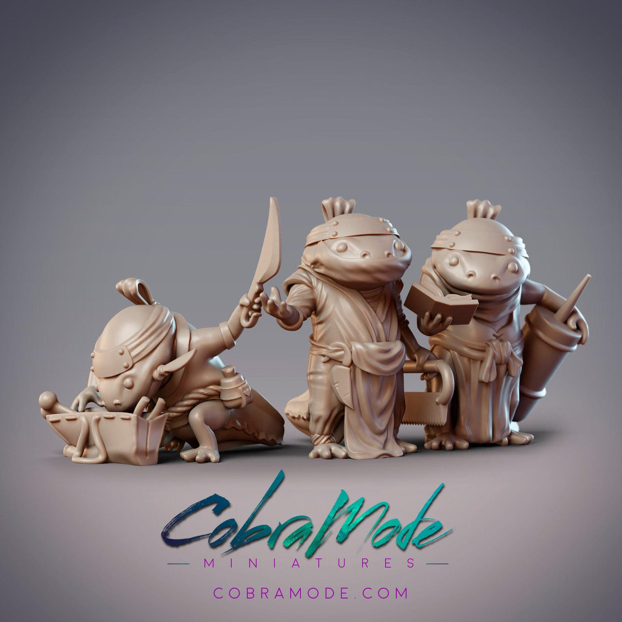 Hanzaki Surgeons - CobraMode | Miniature | Wargaming | Roleplaying Games | 32mm | Shinobi | Axolotl | Doctor | Field Medic