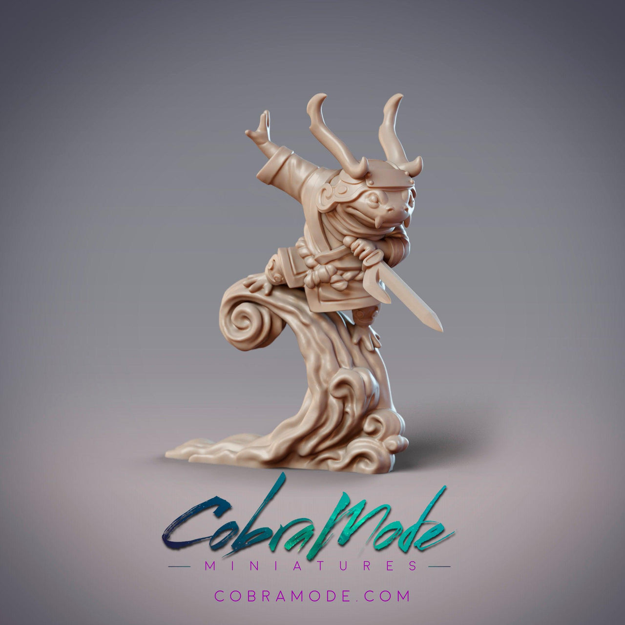 Hanzaki Ninja Hanshiro - CobraMode | Miniature | Wargaming | Roleplaying Games | 32mm | Shinobi | Axolotl | Magic