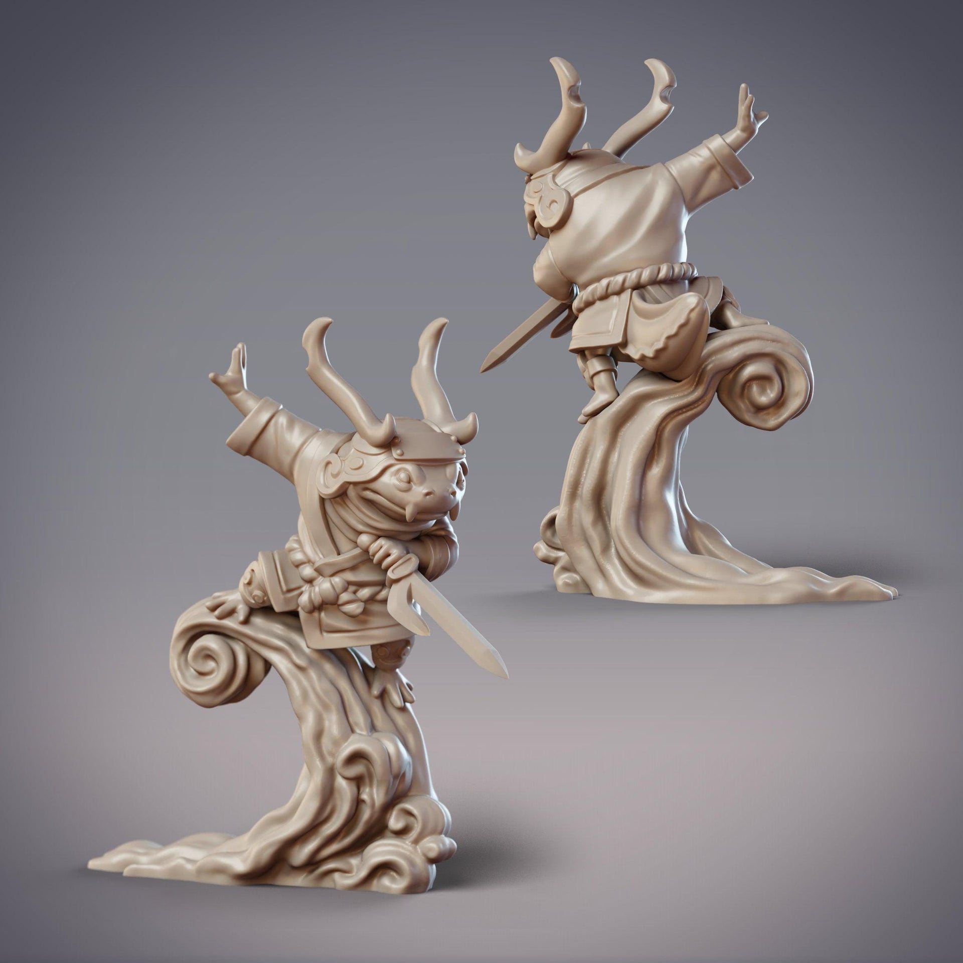 Hanzaki Ninja Hanshiro - CobraMode | Miniature | Wargaming | Roleplaying Games | 32mm | Shinobi | Axolotl | Magic