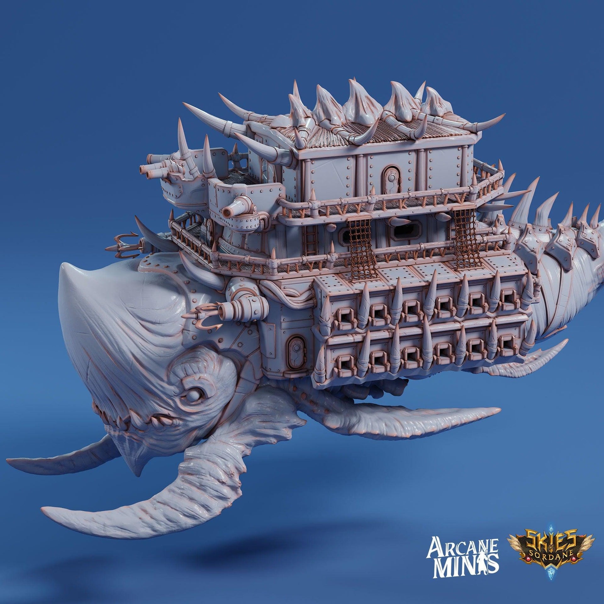 Korranir Class Dreadnought - Arcane Minis | 32mm | 131 CM (4ft) Long! | Airship | Beast | Huge