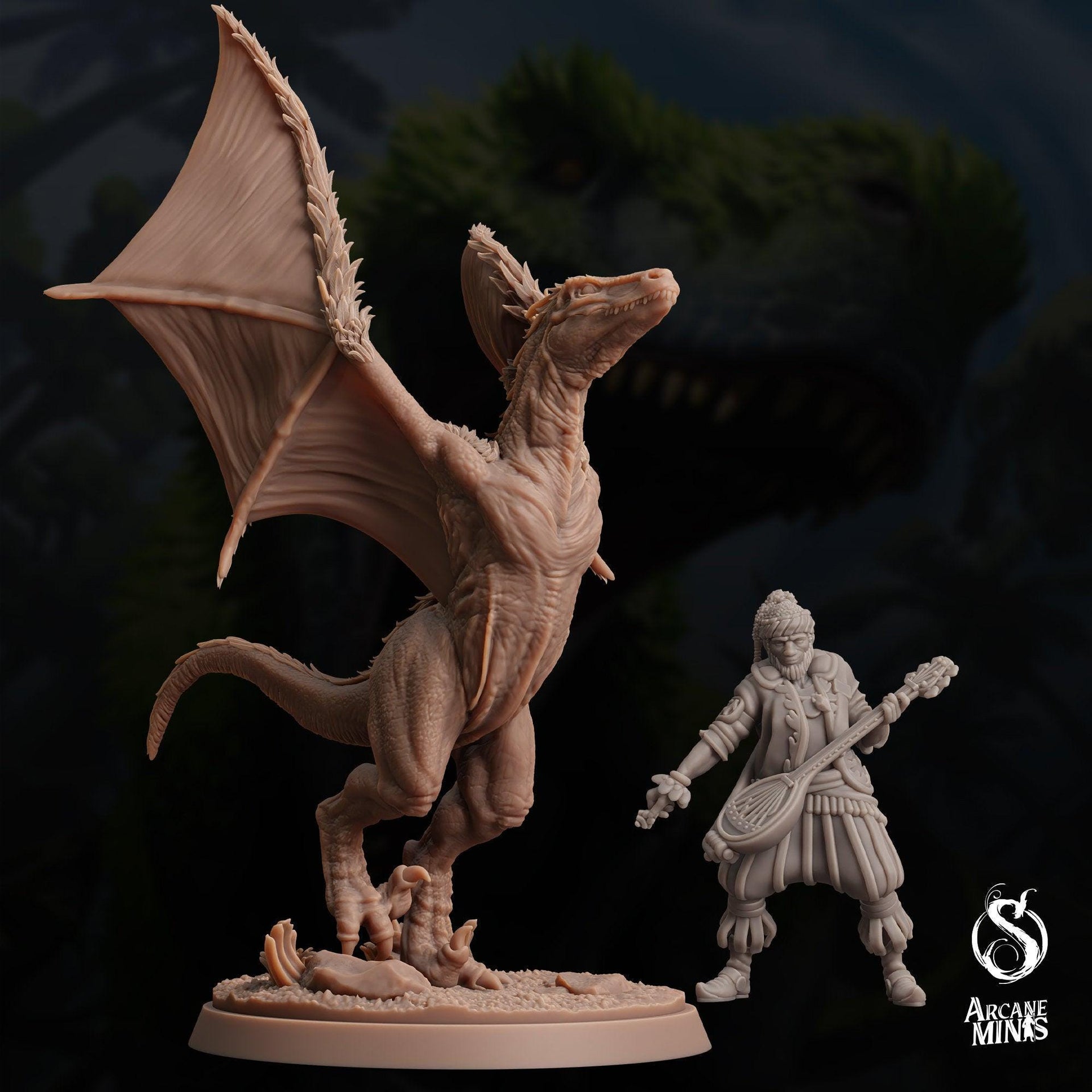 Featherscale Raptor - Arcane Minis | 32mm | Dino Domination | Flying Velociraptor | Dinosaur