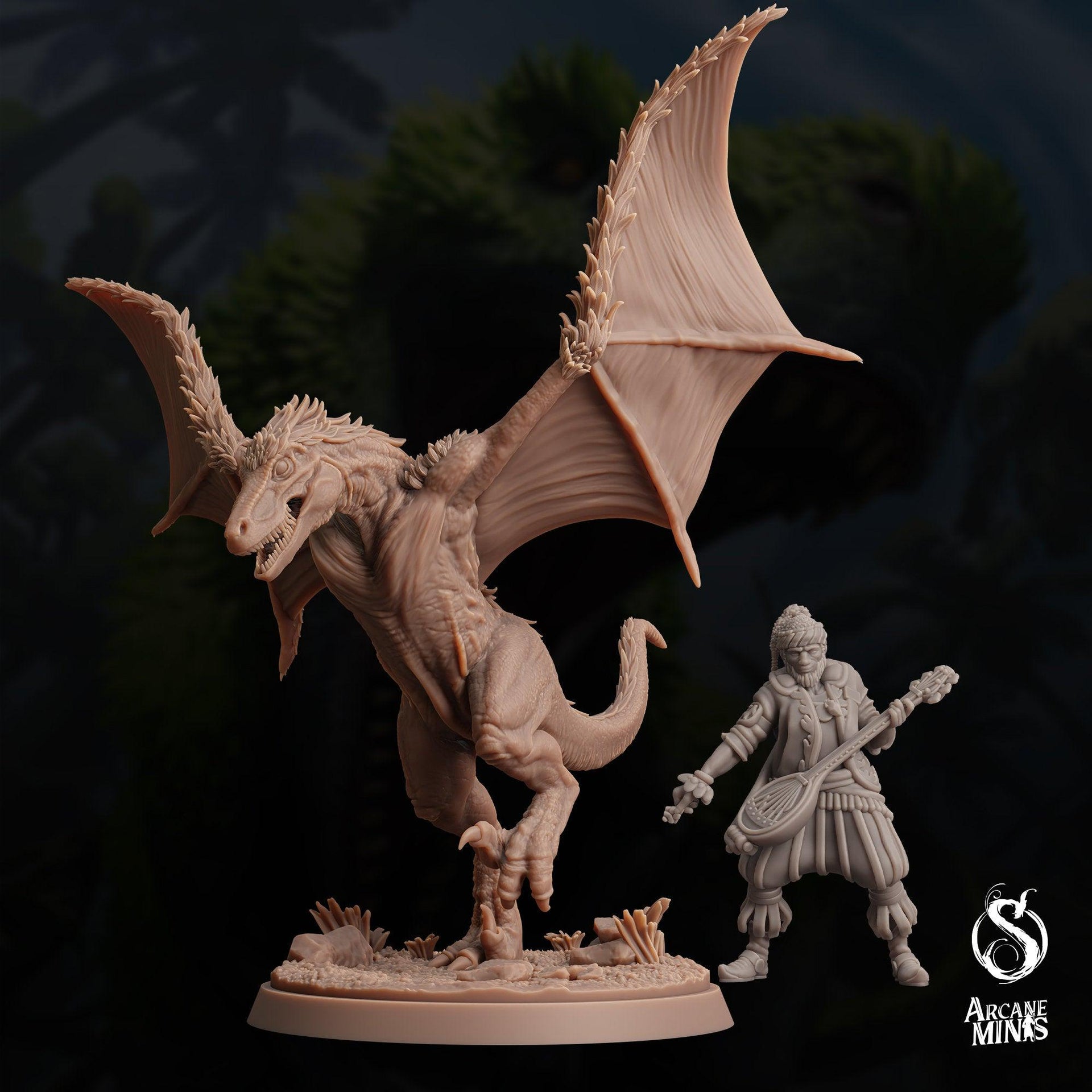 Featherscale Raptor - Arcane Minis | 32mm | Dino Domination | Flying Velociraptor | Dinosaur