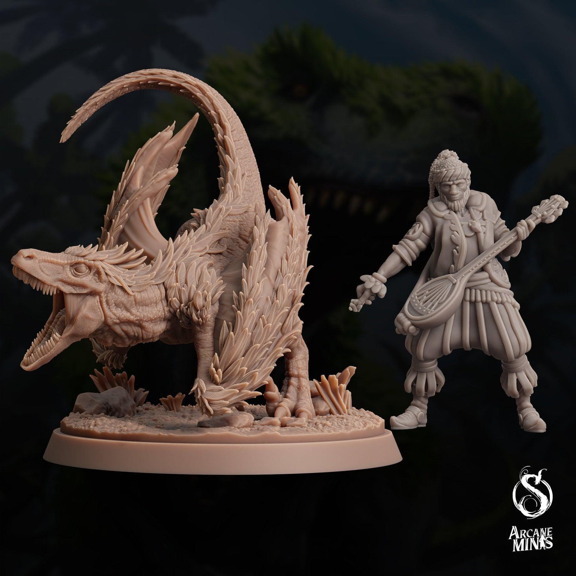 Featherscale Raptor - Arcane Minis | 32mm | Dino Domination | Flying Velociraptor | Dinosaur