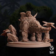 Craghorn Triceratops, Elemental Dinosaur - Arcane Minis | 32mm | Dino Domination | Rock | Stone