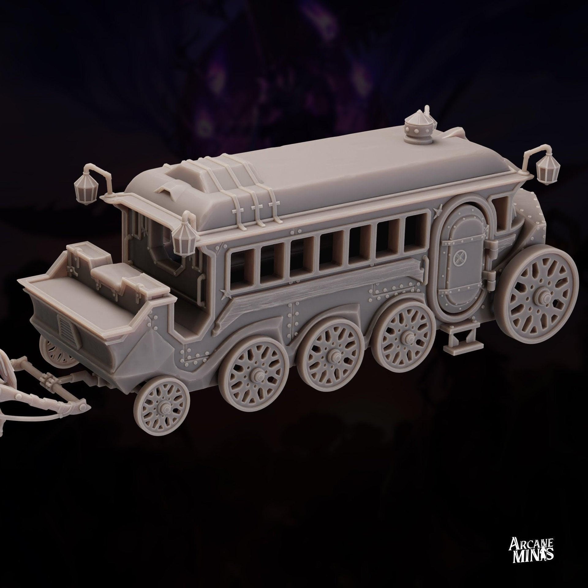 Oras Luxury Carriage - Arcane Minis | 32mm | Raiders of Ruin | Flying | Streampunk | Horse Drawn