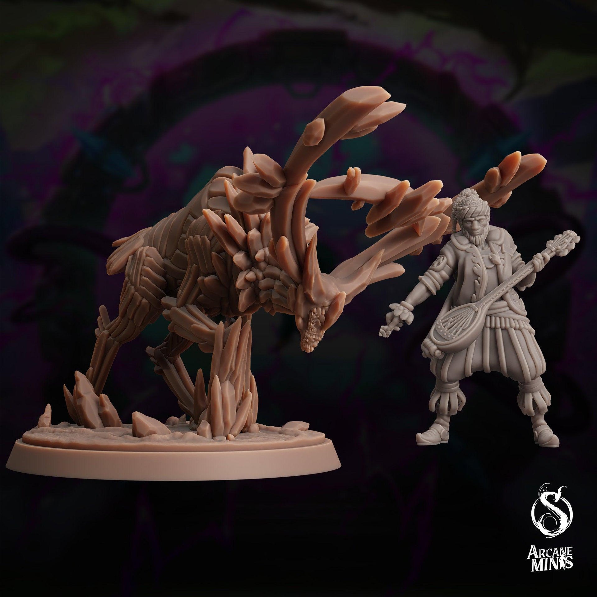 Moonshard Elemental, Crystal Deer - Arcane Minis | 32mm | The Skybreaker Chronicles | Construct | Gem
