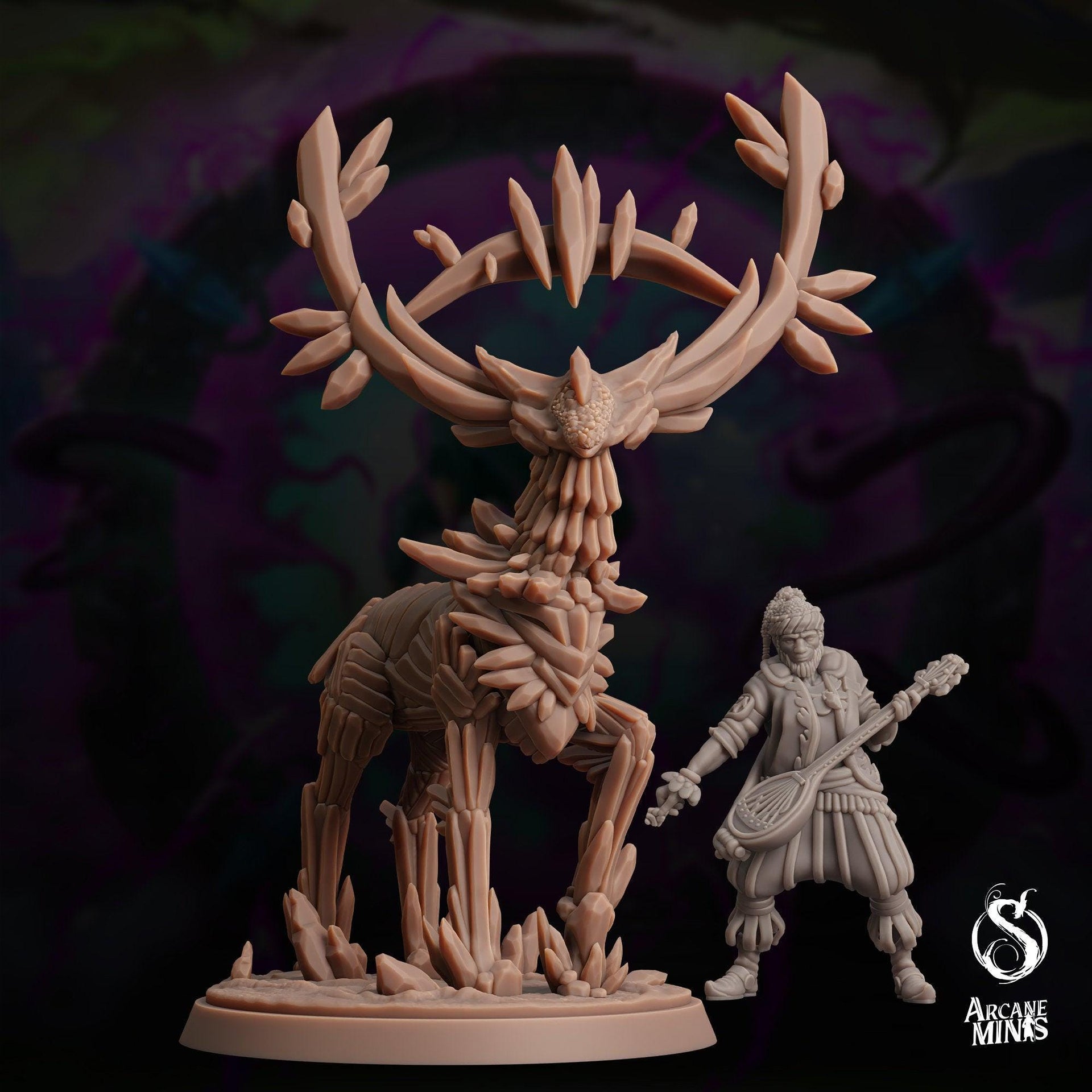 Moonshard Elemental, Crystal Deer - Arcane Minis | 32mm | The Skybreaker Chronicles | Construct | Gem