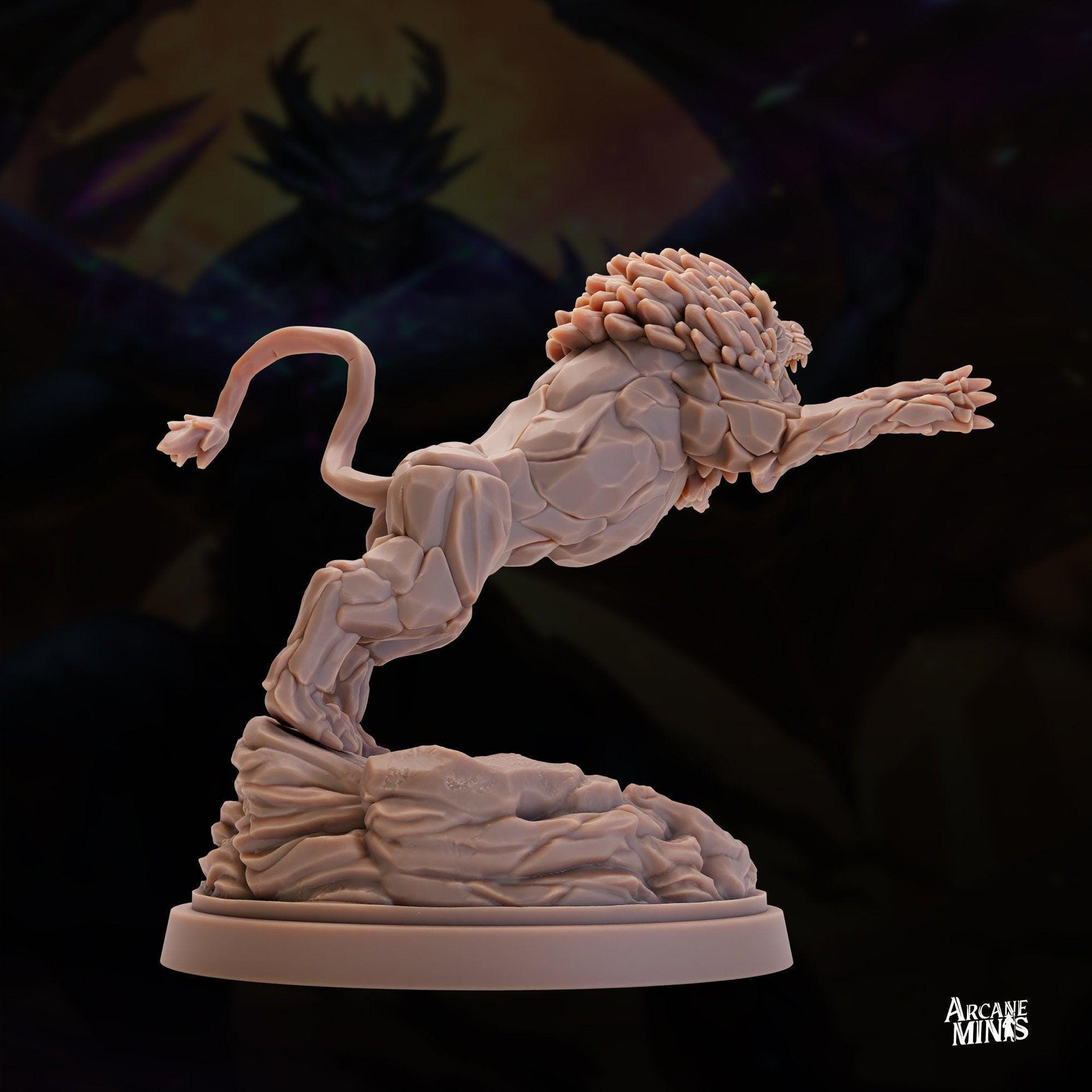 Stonemane Lion - Arcane Minis | 32mm | Monster Madness | Elemental | Golem | Construct