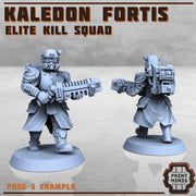 Kaledon Fortis Elite Troops - Print Minis | Sci Fi | Light Infantry | Imperial | 28mm Heroic | Veteran | Guard | Soldier | Specialistst
