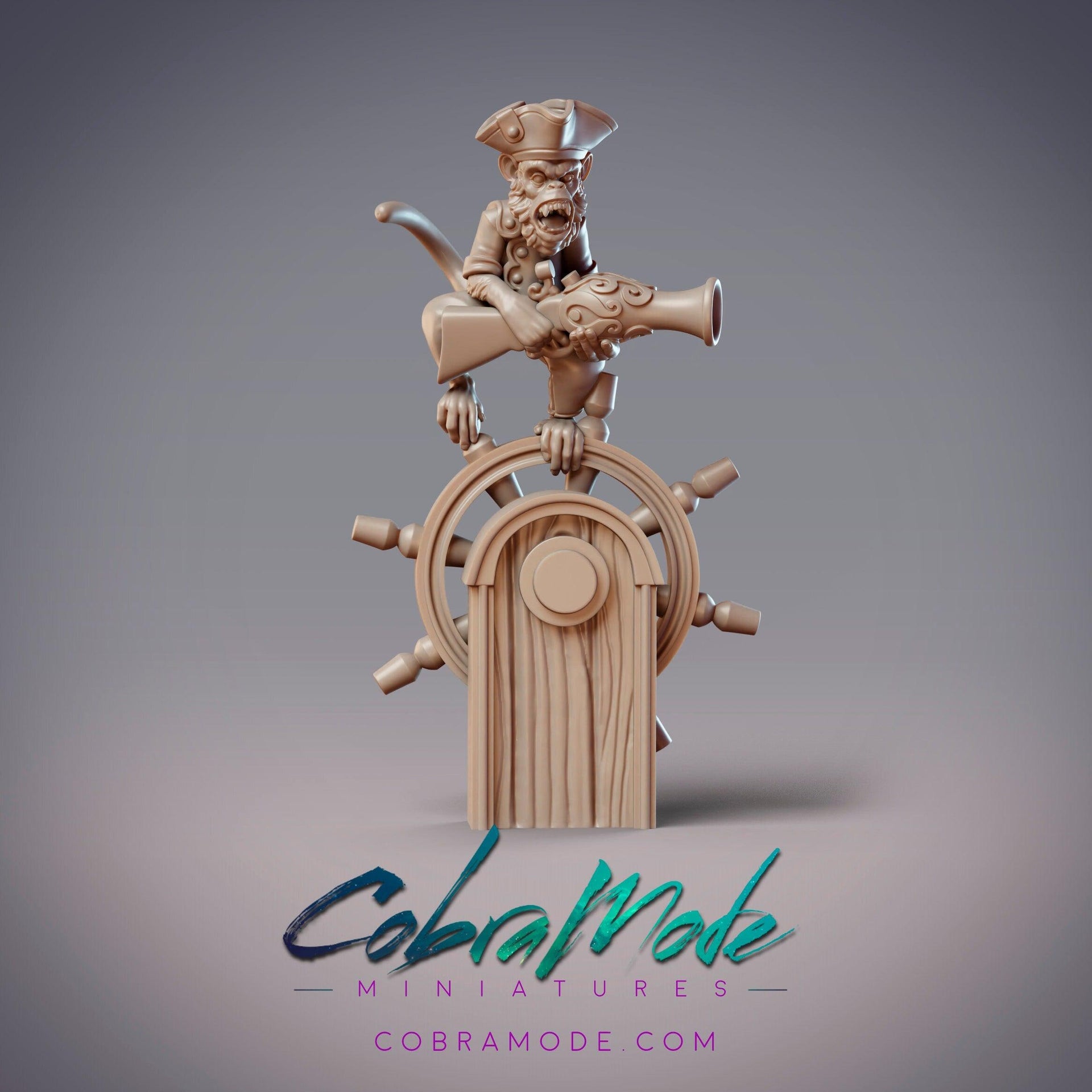 Monkey Guard Hazi, Chimp Pirate - CobraMode | Miniature | Wargaming | Roleplaying Games | 32m | Sailor