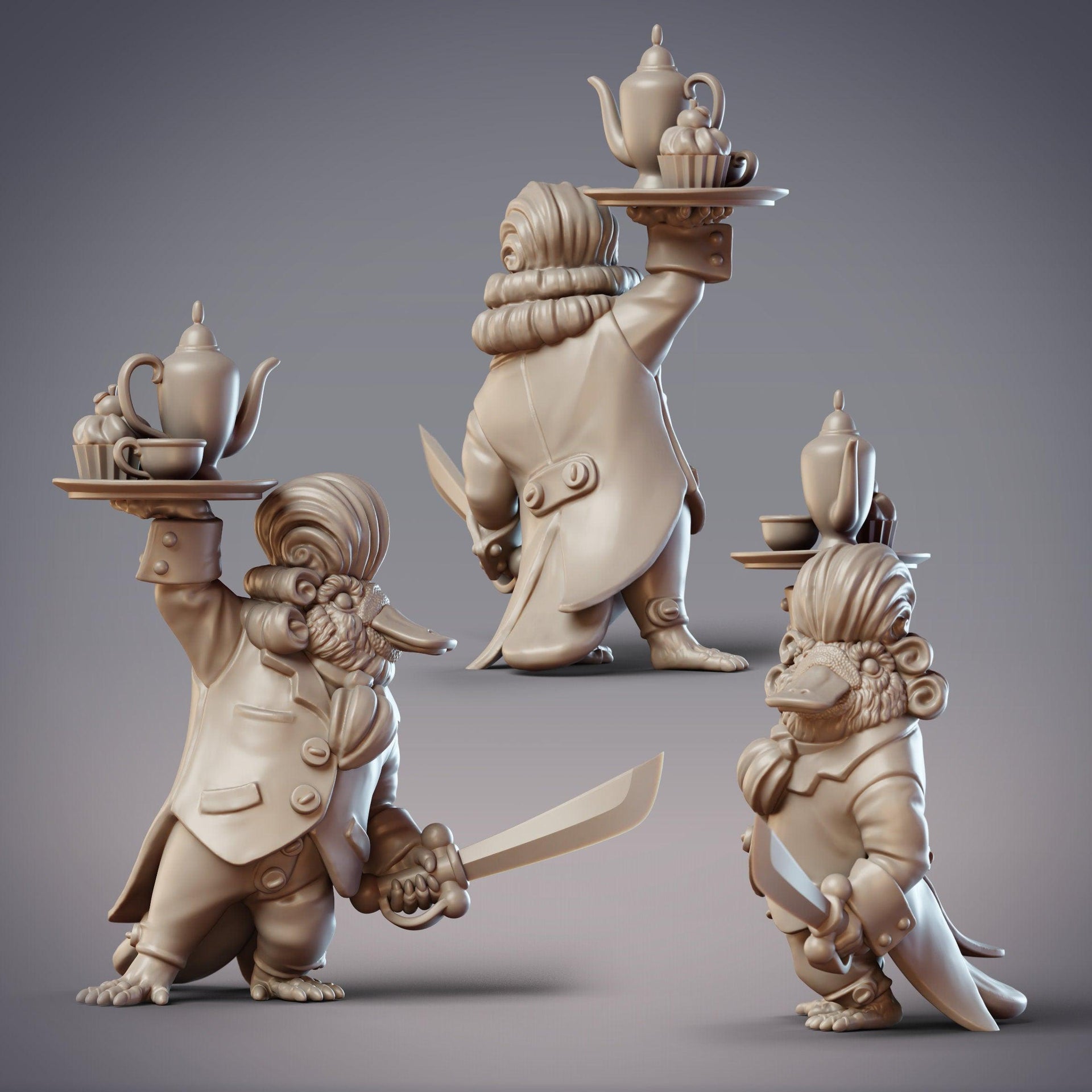 Boondaburra Valet Namerin, Platypus Waiter - CobraMode | Miniature | Wargaming | Roleplaying Games | 32m | Butler