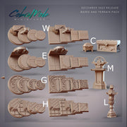 Castle Miniature Bases - CobraMode | Wargaming | Roleplaying Games | 25.4 | 30mm | 40mm | 50mm | Dojo | Temple