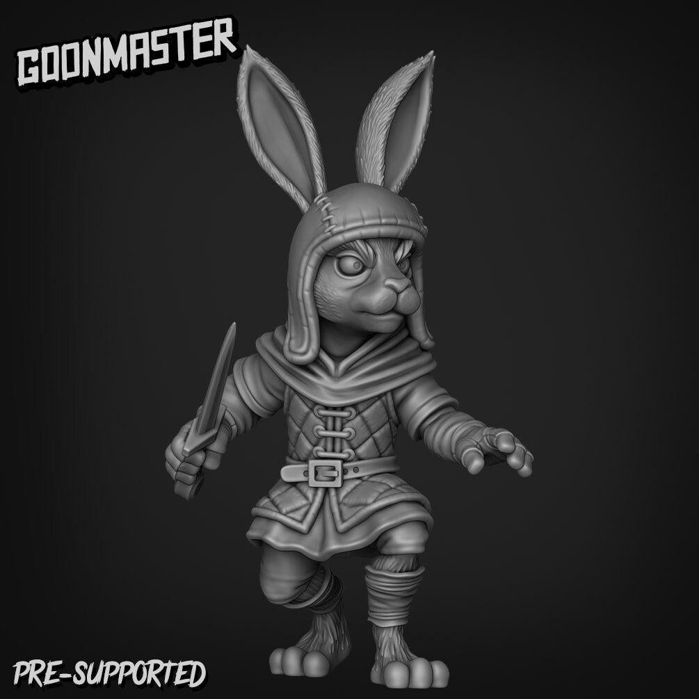 Rabbit Rogue- Goonmaster | Bunny Brigade Miniature | Wargaming | Roleplaying Games | 32mm | Thief | Bandit