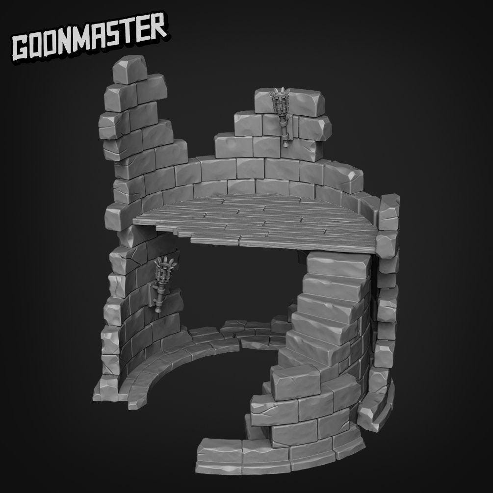 Tower Ruins - Goonmaster | Bunny Brigade Miniature | Wargaming | Roleplaying Games | 32mm | Castle | Fortress