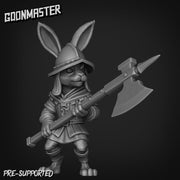 Rabbit Halberdier - Goonmaster | Bunny Brigade Miniature | Wargaming | Roleplaying Games | 32mm | Rogue | Bandit | Mercenary