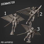 Sky Elf Valkyr- Goonmaster | Sky Elves | Miniature | Wargaming | Roleplaying Games | 32m | Fighter | Warrior | Soldier | Valkyrie