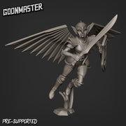 Sky Elf Valkyr- Goonmaster | Sky Elves | Miniature | Wargaming | Roleplaying Games | 32m | Fighter | Warrior | Soldier | Valkyrie