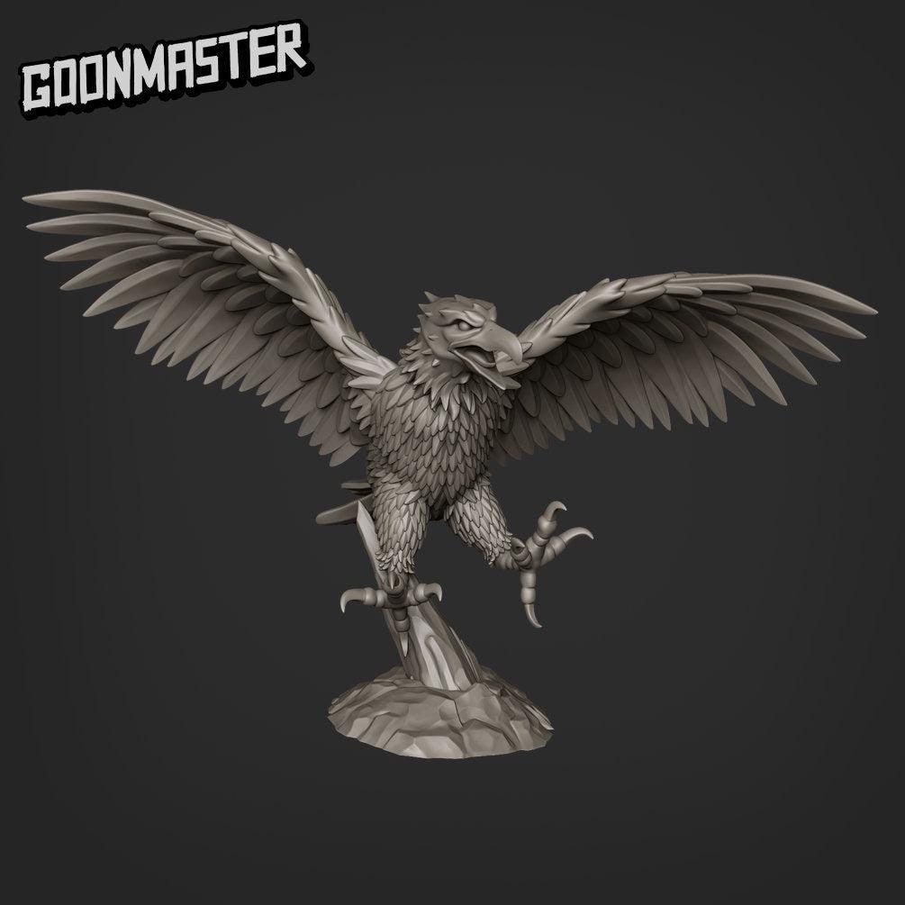 Giant Eagle Rider - Goonmaster | Sky Elves | Miniature | Wargaming | Roleplaying Games | 32mm | Elf | Mount