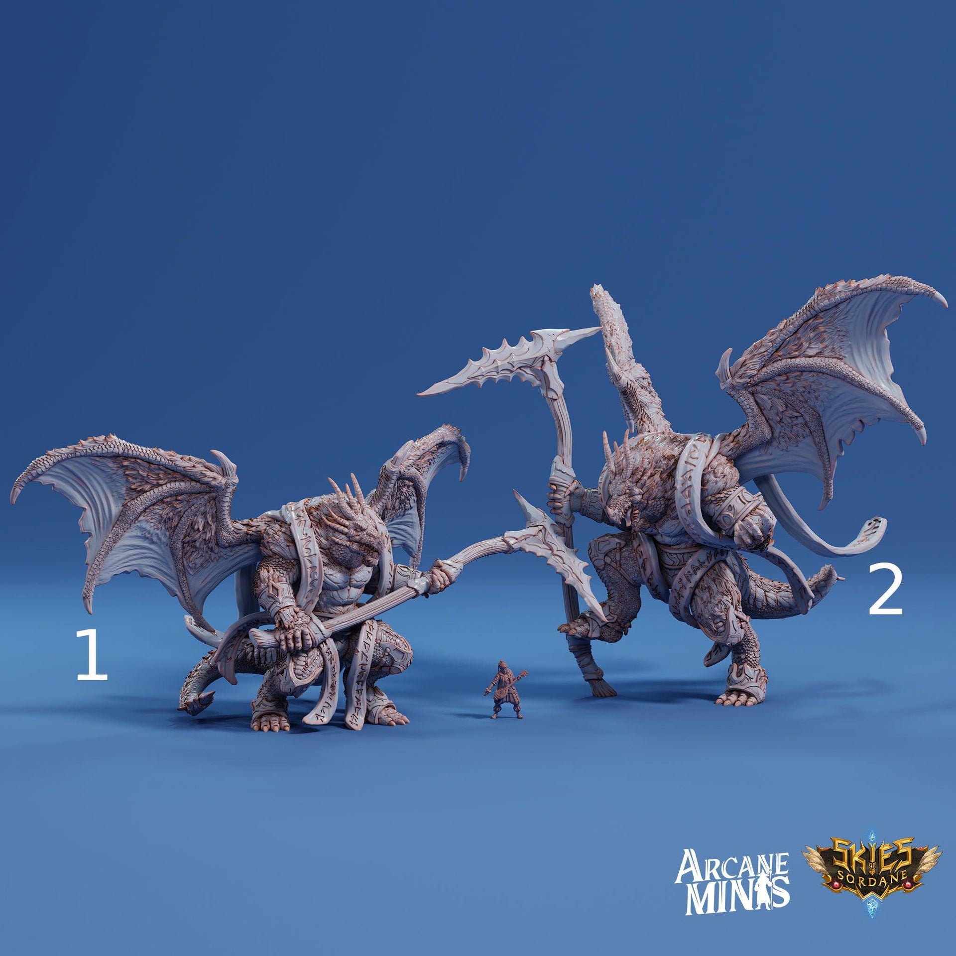 Drekon Tyrant- Arcane Minis | 32mm | Colossal Dragon Folk | Champion | Fighter | King | Lord