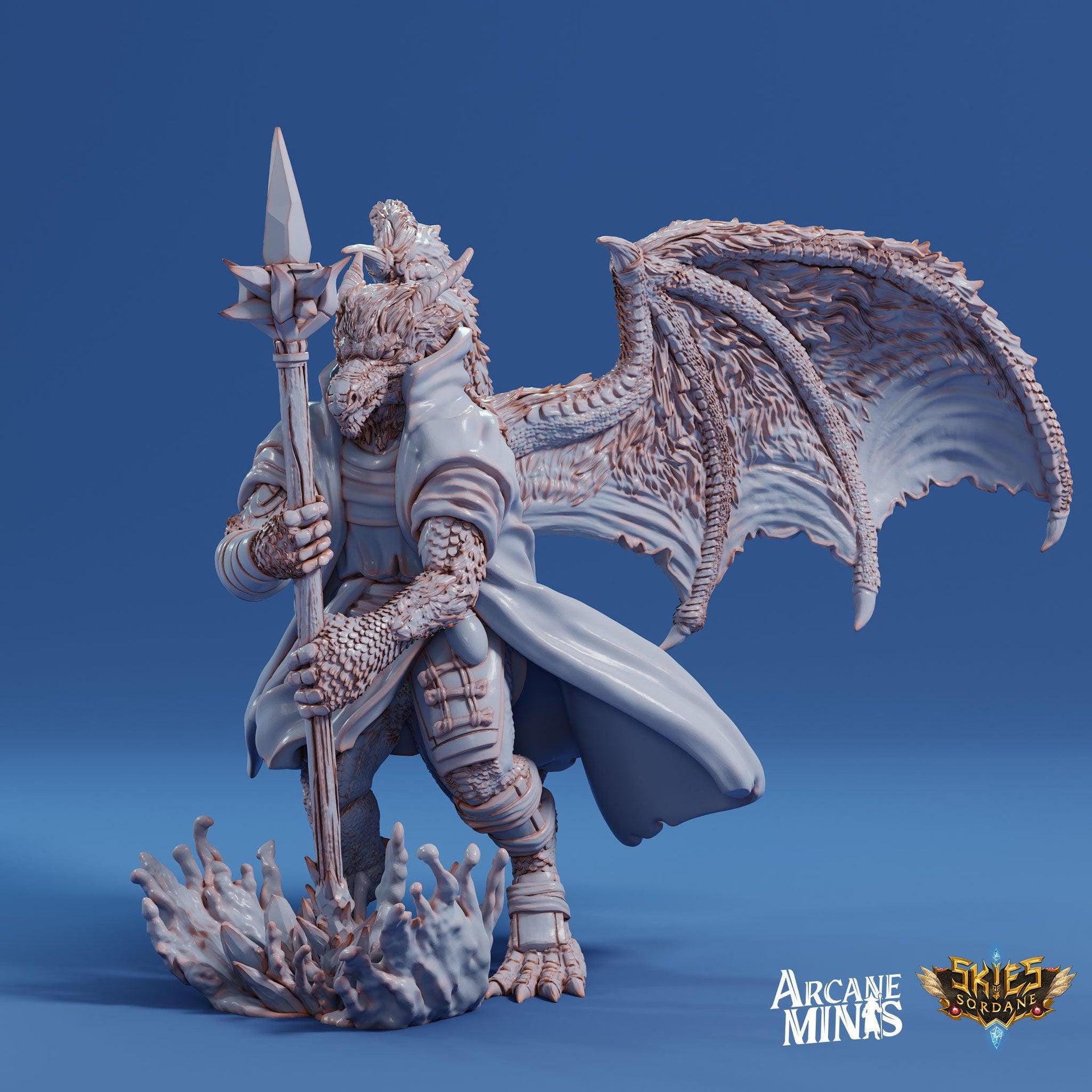 Drekon Seer Younger- Arcane Minis | 32mm | Dragon Folk | Sorcerer | Wizard
