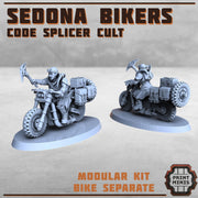 Sedone Bikers, Code Splicer Culte - Print Minis | Sci Fi | Light Infantry | 28mm Heroic | Wasteland | Apocalypse | Cultist | Alien Hybrid