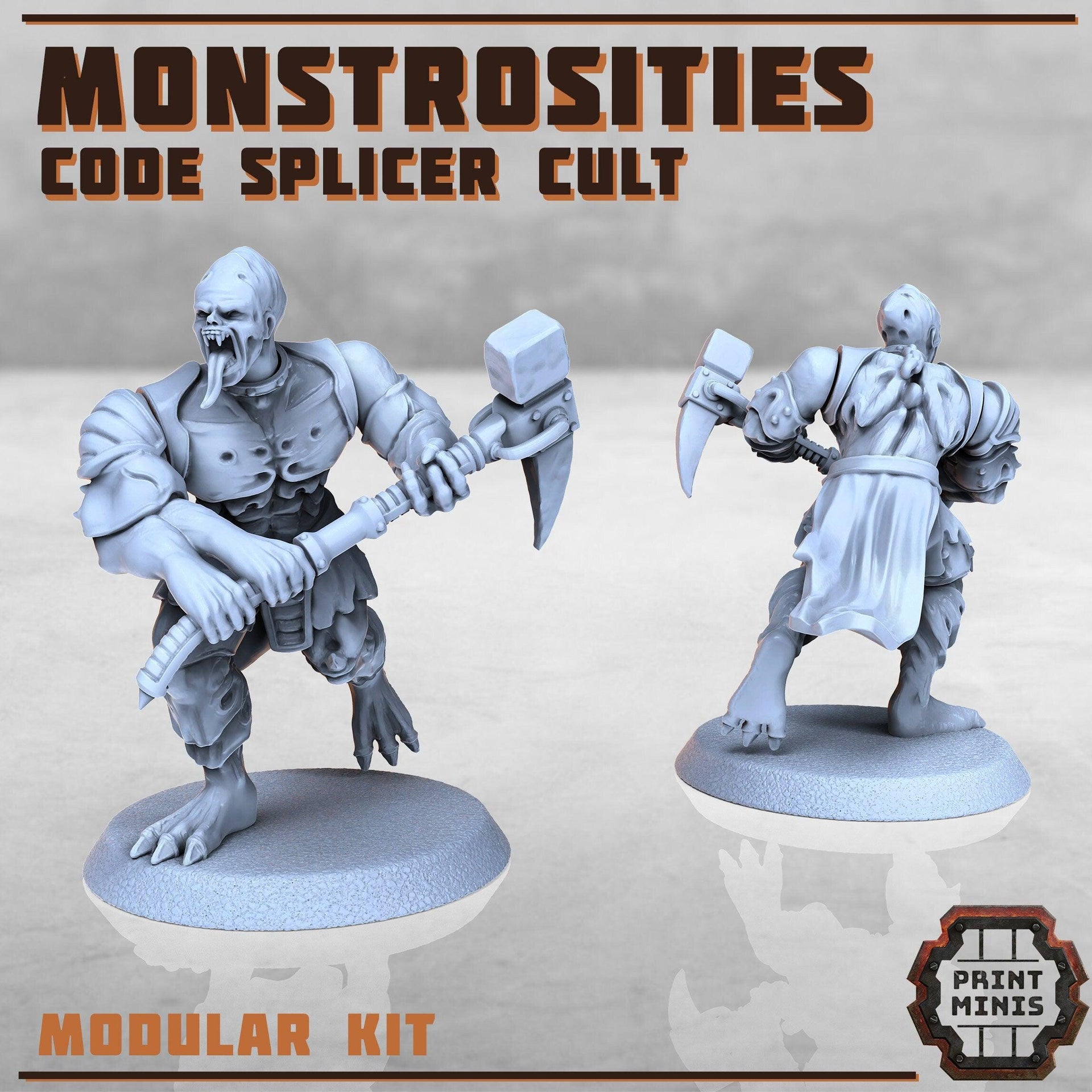 Code Splicer Monstrosities - Print Minis | Sci Fi | Light Infantry | 28mm Heroic | Wasteland | Apocalypse | Cultist | Alien Hybrid | Brute