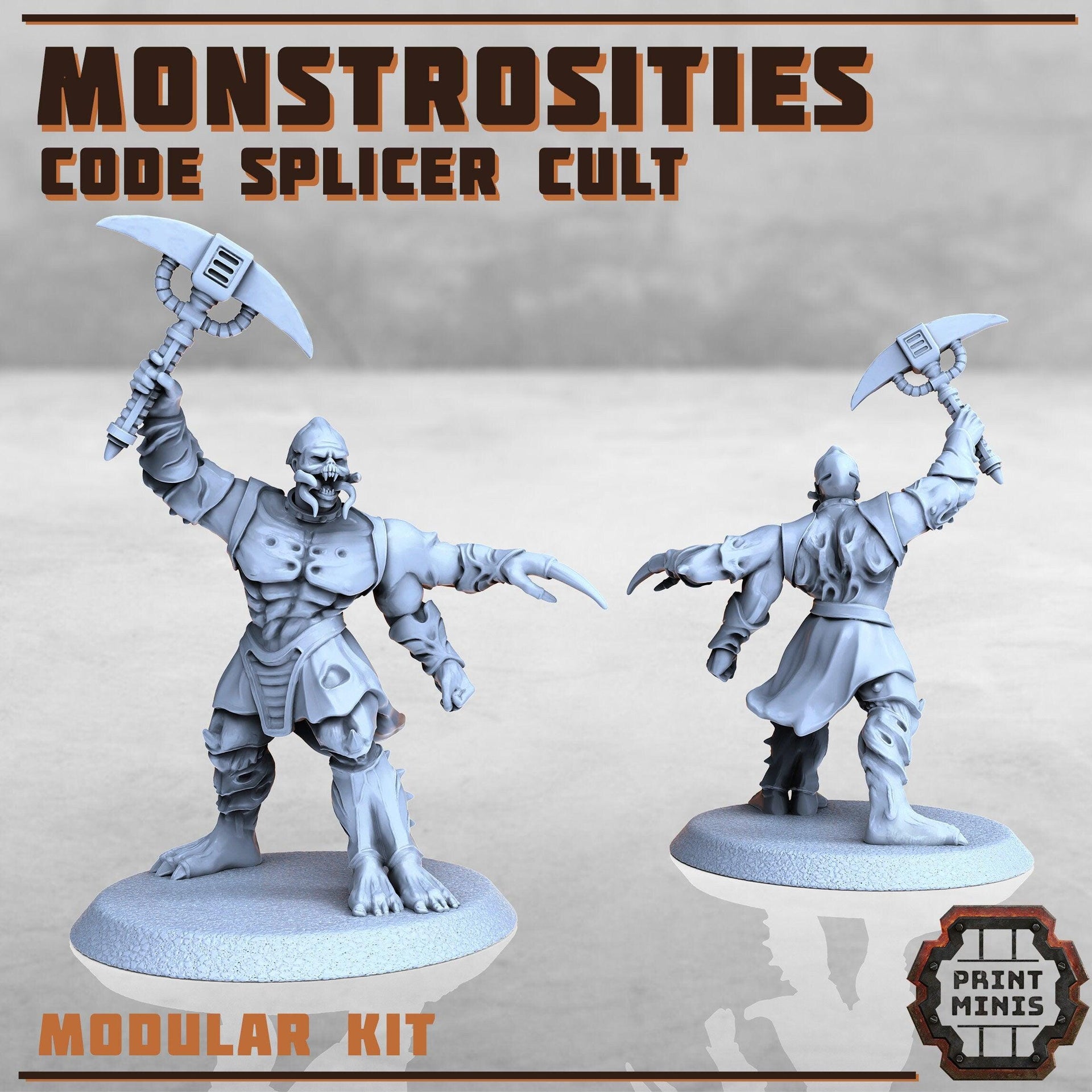 Code Splicer Monstrosities - Print Minis | Sci Fi | Light Infantry | 28mm Heroic | Wasteland | Apocalypse | Cultist | Alien Hybrid | Brute
