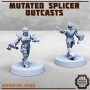 Mutated Splicer Outcasts, Modular Code Splicer Gang Members - Print Minis | 28mm and 32mm | Wargaming | DnD | Tabletop Roleplaying