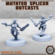 Mutated Splicer Outcasts, Modular Code Splicer Gang Members - Print Minis | 28mm and 32mm | Wargaming | DnD | Tabletop Roleplaying