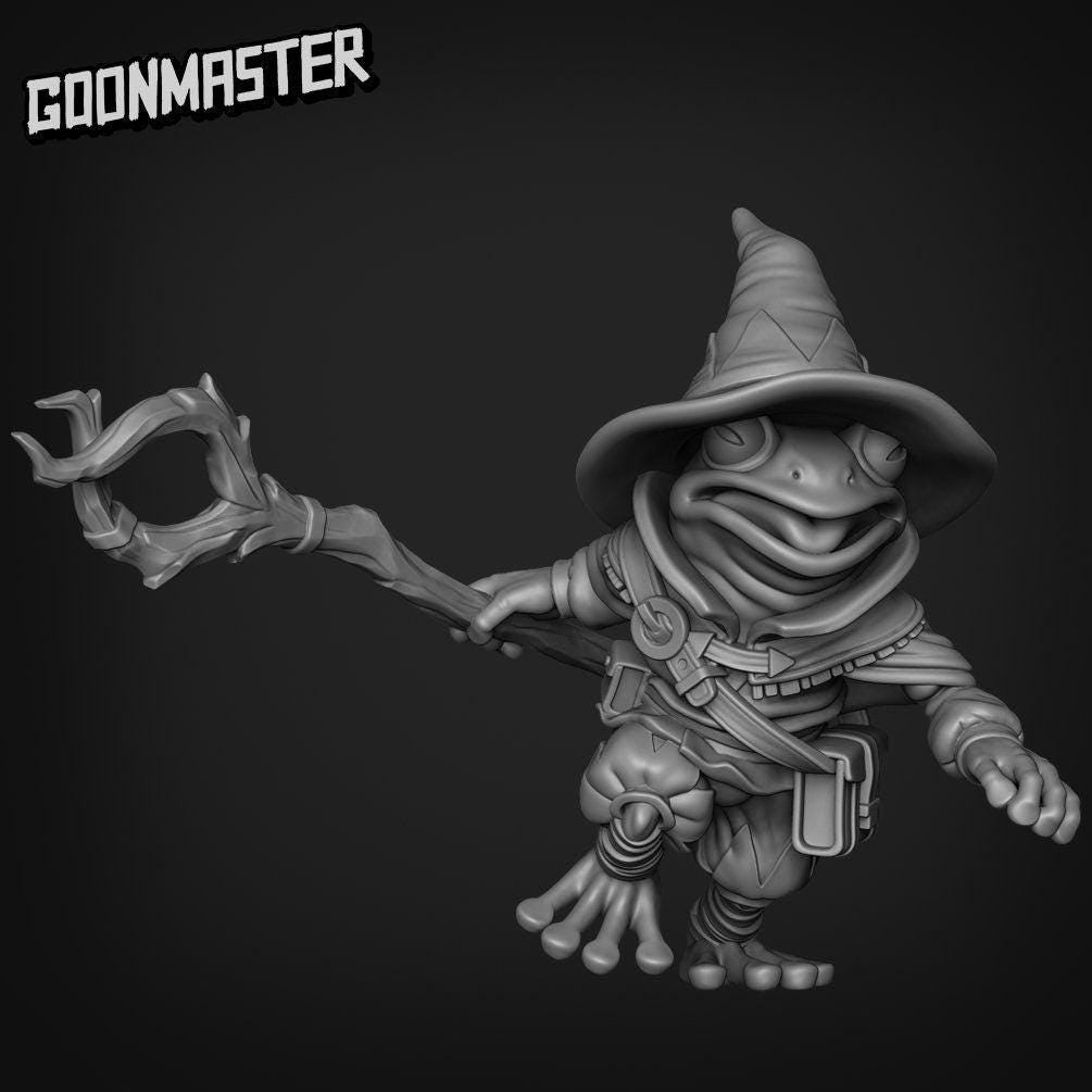 Frog Wizard - Goonmaster | Miniature | Wargaming | Roleplaying Games | 32mm | bullywug | Sorcerer | Mage
