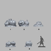 Halloween Pumpkins Scatter Terrainb - Fantastic Plants and Rocks | Print Your Monsters | DnD | Wargaming | Jack o Lantern
