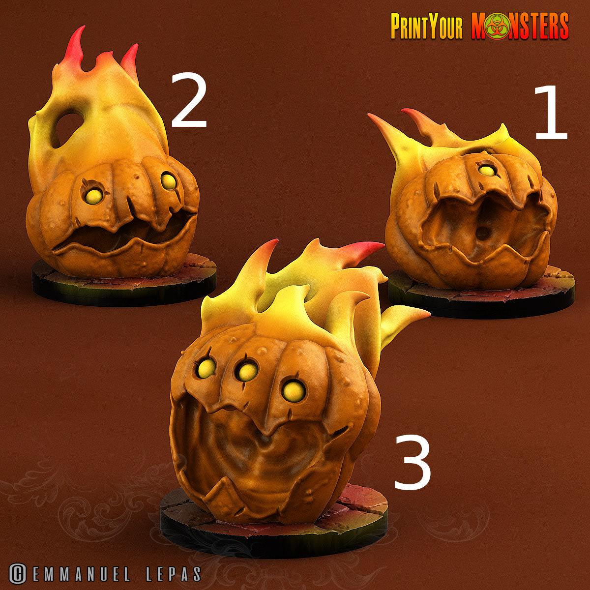 Fire Pumpkin - Print Your Monsters | D&D | 32mm | Summon | Elemental | Demon | Halloween
