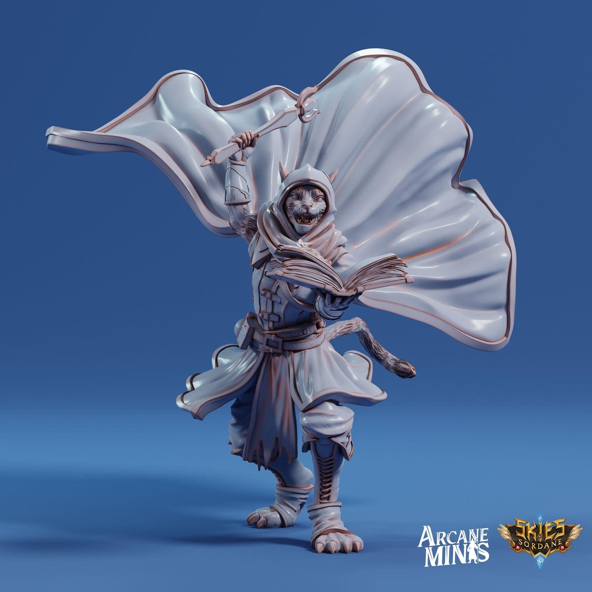 Kizaru Sorcerer- Arcane Minis | The Tangled Hunt | 32mm | Catfolk | Wizard | Spell Effect