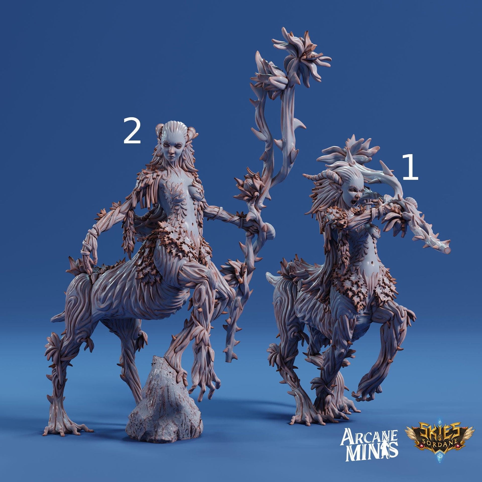 Thornbark Dryad- Arcane Minis | The Tangled Hunt | 32mm | Demon | Centaur | Wood | Elemental