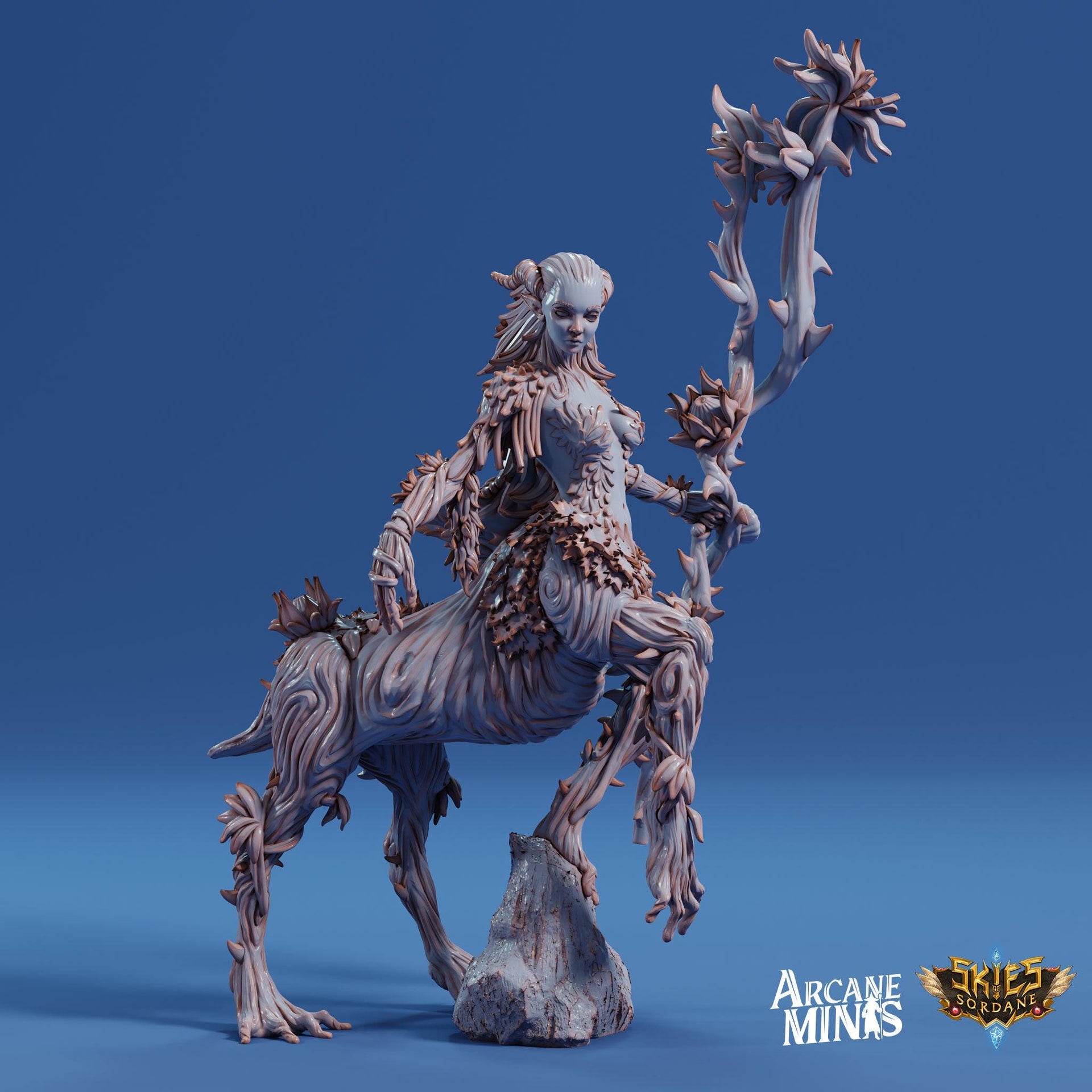 Thornbark Dryad- Arcane Minis | The Tangled Hunt | 32mm | Demon | Centaur | Wood | Elemental