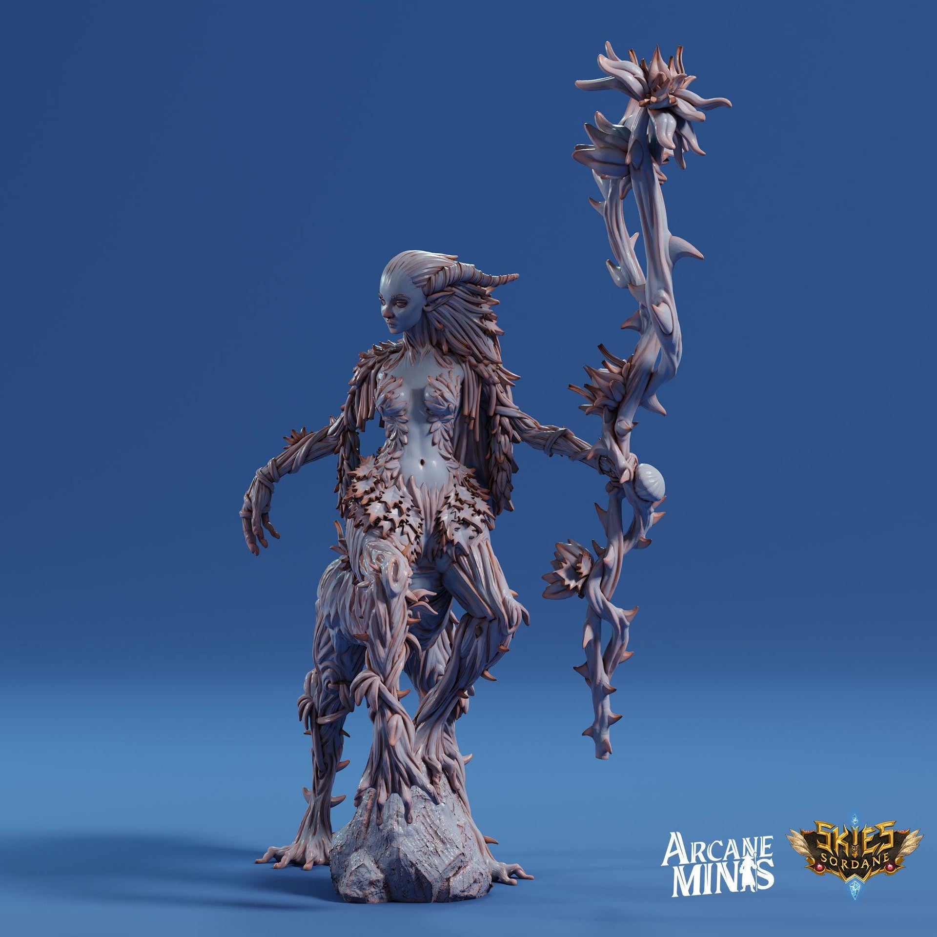 Thornbark Dryad- Arcane Minis | The Tangled Hunt | 32mm | Demon | Centaur | Wood | Elemental