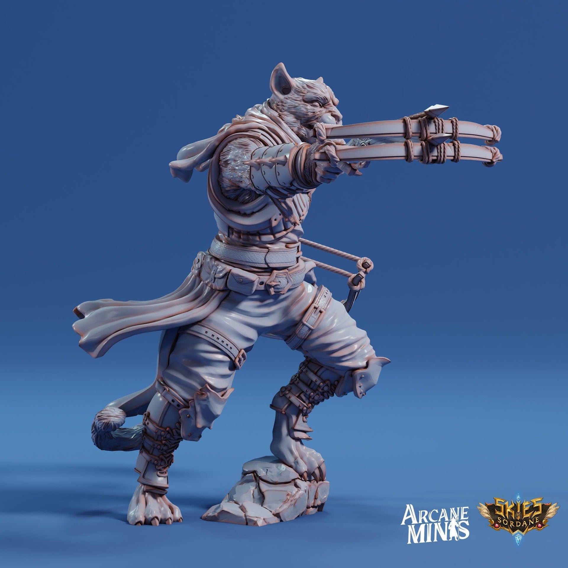 Kizaru Rogue - Arcane Minis | The Tangled Hunt | 32mm | Catfolk | Bandit | Pirate | Crossbow