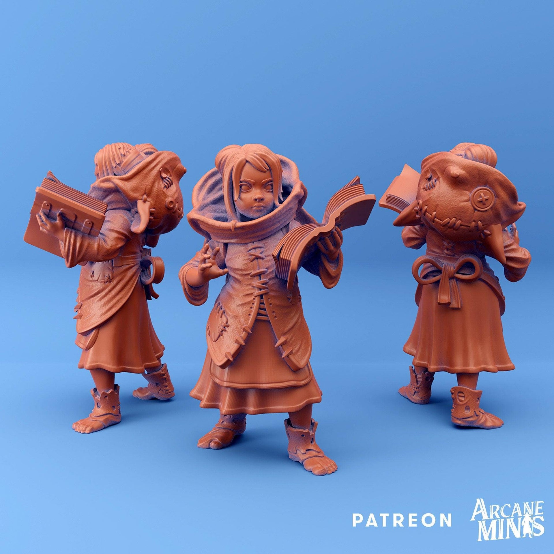 Witch Girl - Arcane Minis | 32mm | Sorcerer | Child | Mask | Cat