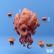 Morgius and Morgi, Psychic Floating Head - Arcane Minis | 32mm | Tentacles | Jellyfish | Horror | Infected