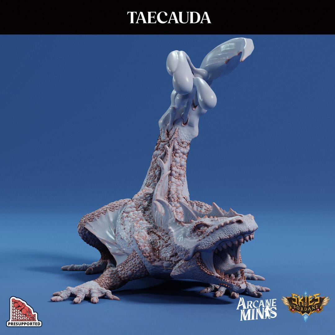 Taecuauda, Angry Lizard - Arcane Minis | 32mm | Salamander | Giant