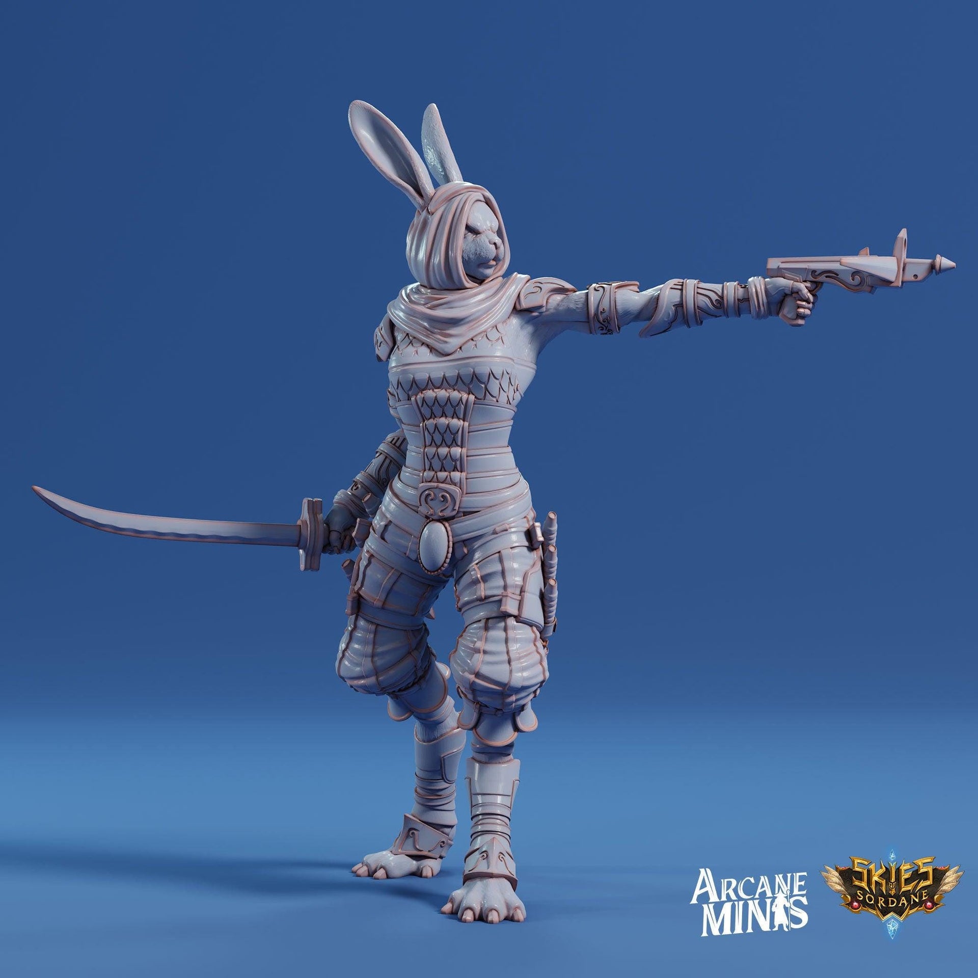 Warrel Rogue - Arcane Minis | 32mm | Risky Racing | Rabbit Folk | Bandit | Thief