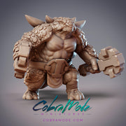 Dinovian Mercenaries, Dinosaur Folk Ankylosaurus - CobraMode | Miniature | Wargaming | Roleplaying Games | 32mm | 54mm