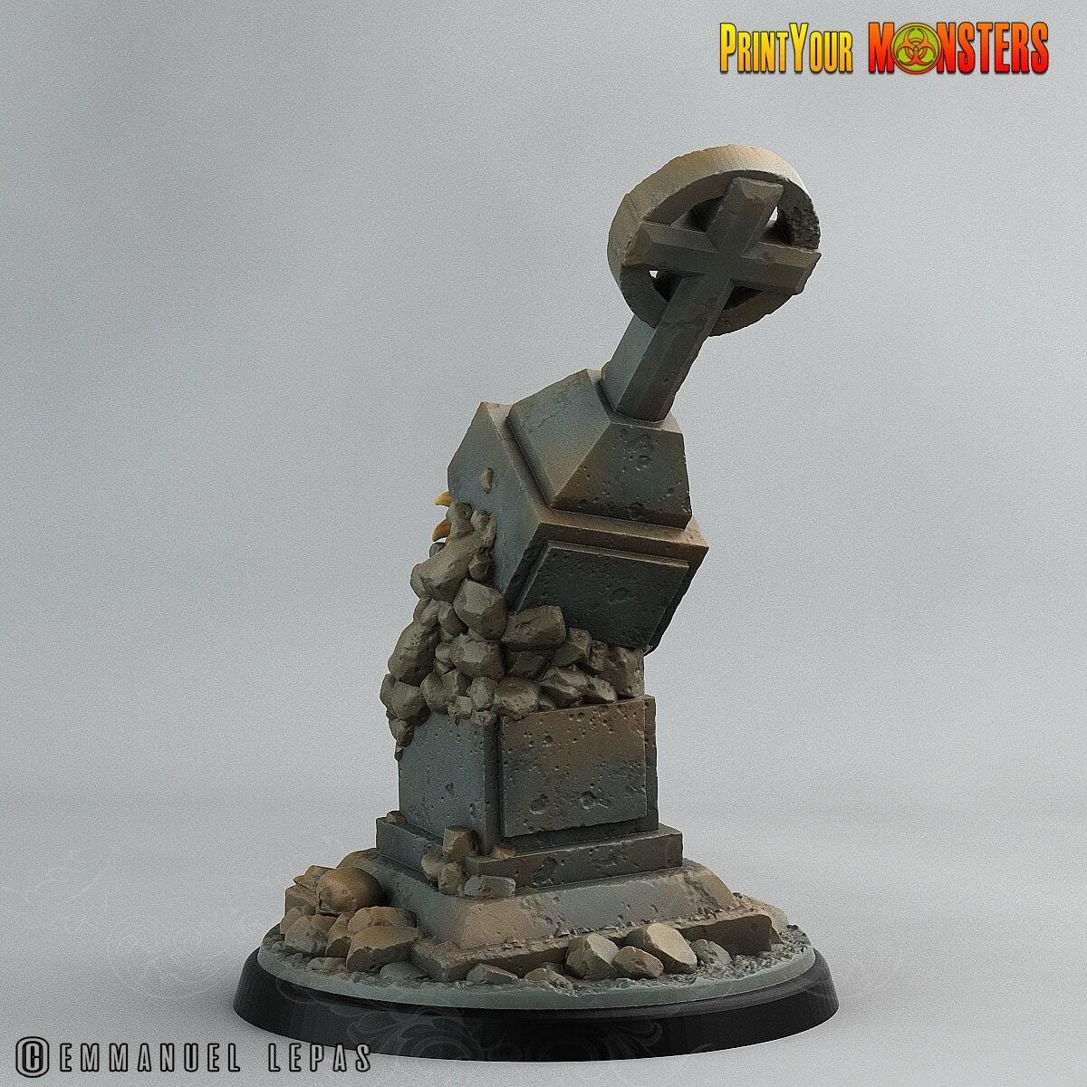 Graveyard Mimic- Print Your Monsters | 32mm | Elemental | Undead | Horror | Trap | Tombstone