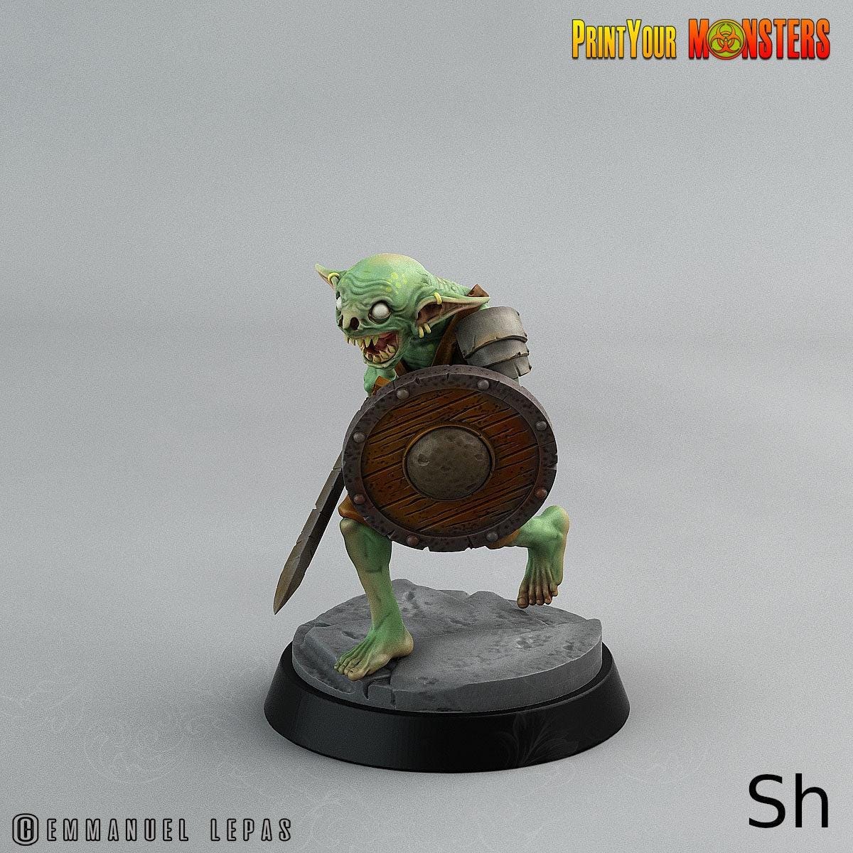 Goblins, Print Your Monsters | 32mm | Elemental | Underground | Army | Soldiers | Mercenaries