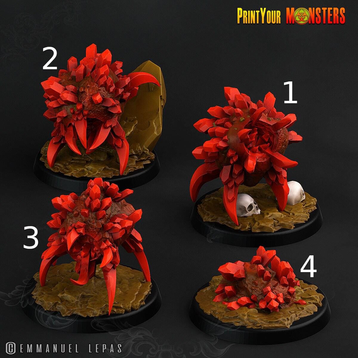 Ruby Minions, Print Your Monsters | 32mm | Elemental | Crystal | Gem | Golem