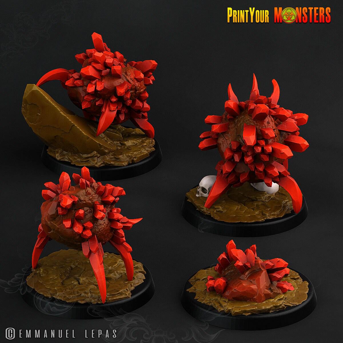 Ruby Minions, Print Your Monsters | 32mm | Elemental | Crystal | Gem | Golem