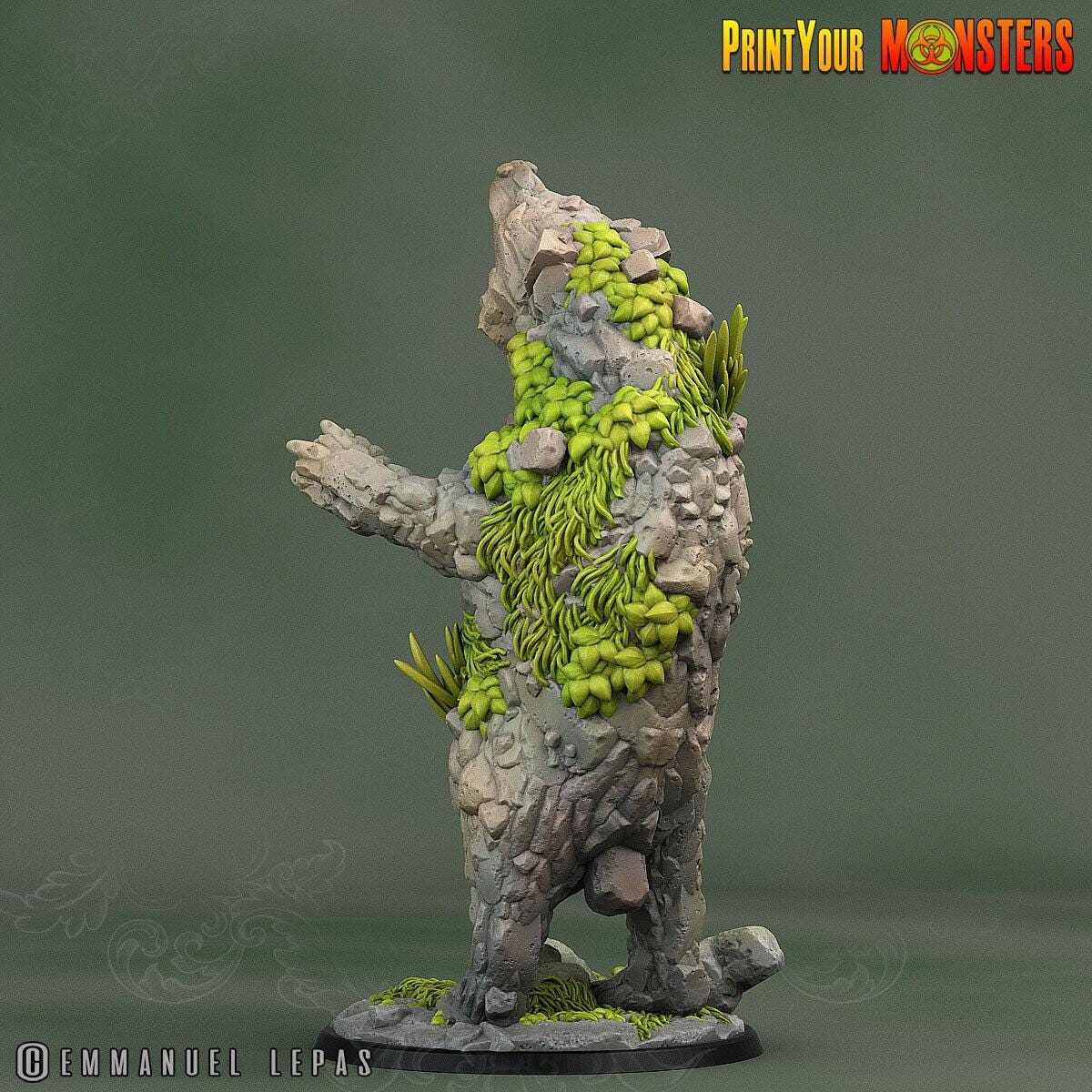 Rock Bear - Print Your Monsters | 32mm | Elemental | Earth | Stone | Golem