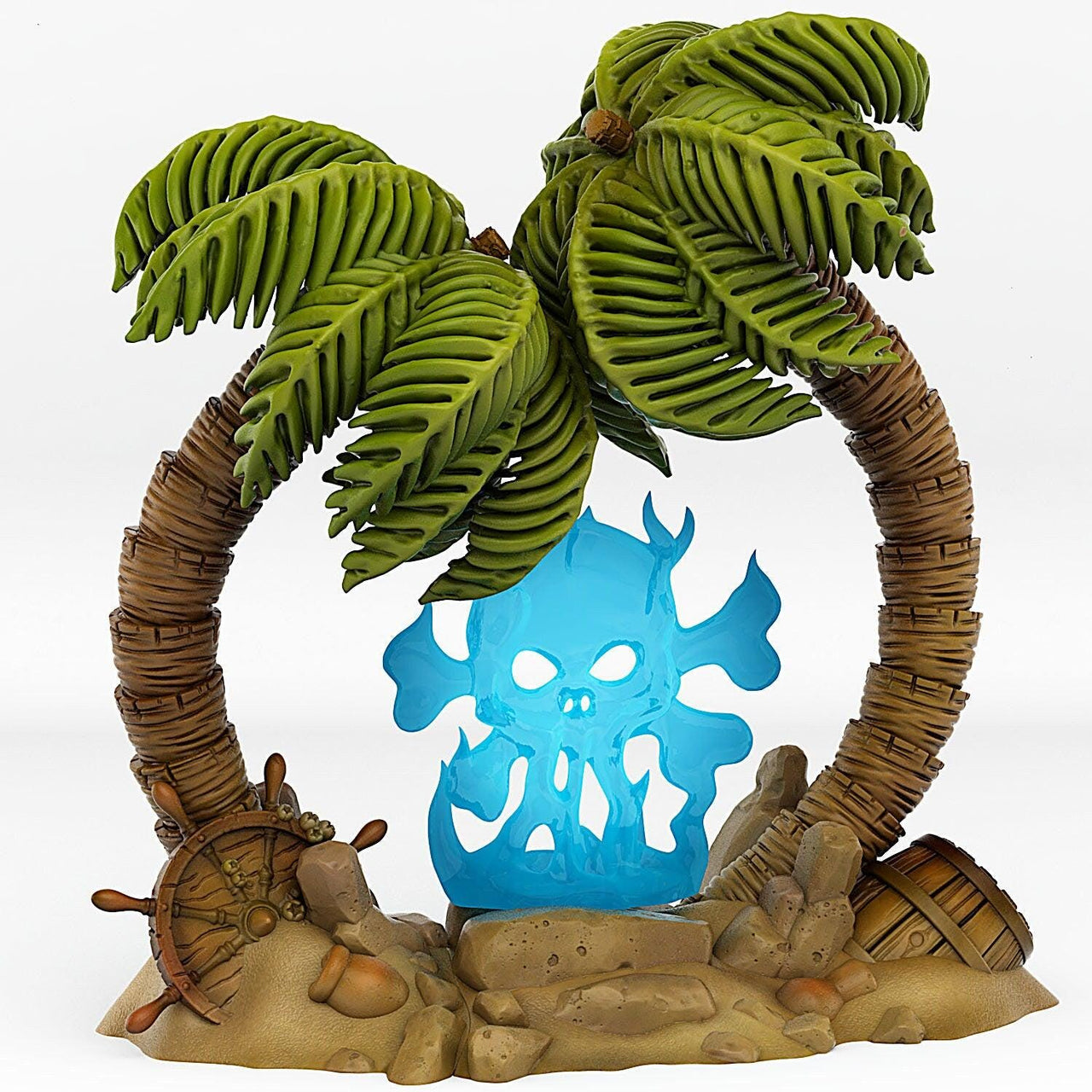 Pirate Island Portal With Its Pirate Skull Effect - Print Your Monsters, Fantastic Portals | 32mm | Desert | Palm Tree